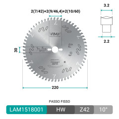 Lame HW à denture concave