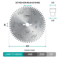Lama in HW ideale per sezionatrici verticali con tagliente concavo