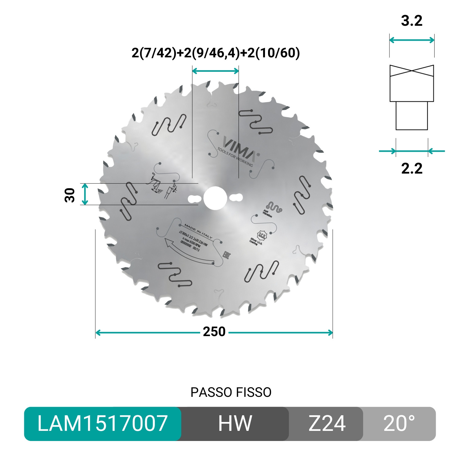 Lâmina HW com limitador de cavaco