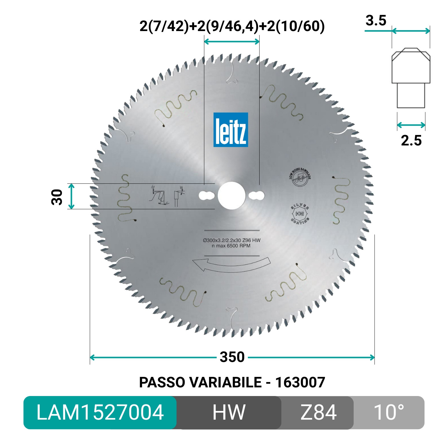 Lame circulaire HW LEITZ pour le tronçonnage de panneaux MDF et agglomérés