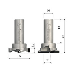 PCD diamond surfacing drilling and rebate router bit H 4.5 mm negative edge