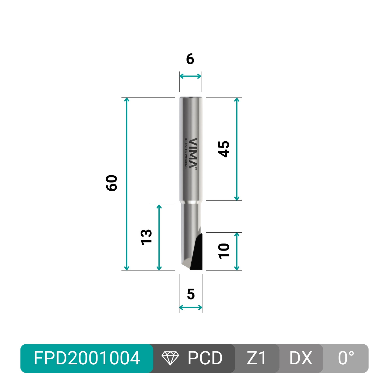 PCD diamantfrees H 3,5mm Z1 rechte snede HW lichaam