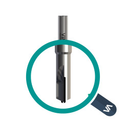 Fresa diamante PCD H 3,5mm Z2 cortes retos corpo HW