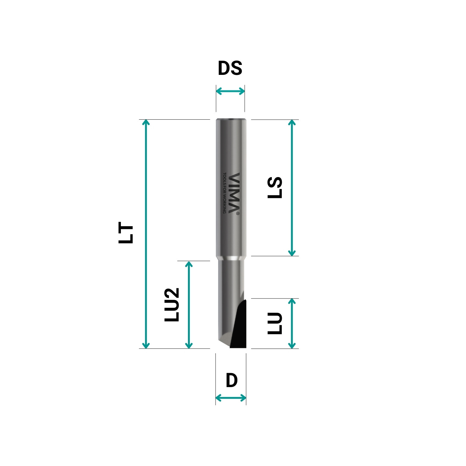 Frez diamentowy PCD H 3,5mm Z1 proste ostrze korpus HW