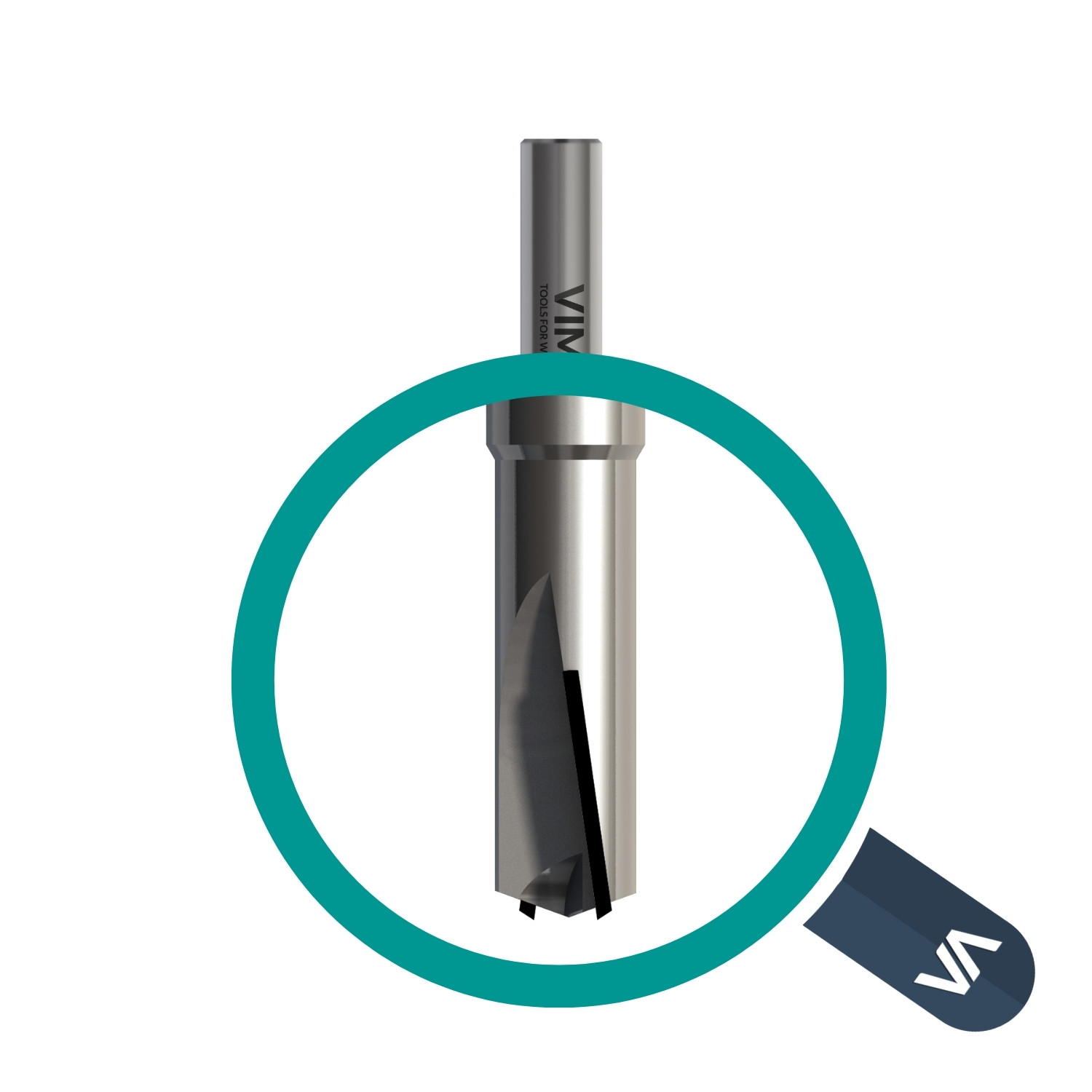 Frez diamentowy PCD H 3,5mm Z2 ostrza negatywne korpus HW