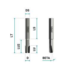PCD diamond router bit H 3.5mm negative edge Z2 HW body