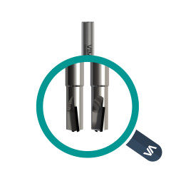 Fraise diamant PCD pour contournage à arêtes alternées positif/négatif avec corps en HW