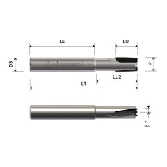 PCD diamond router bit H 3.5mm negative edge Z2 HW body