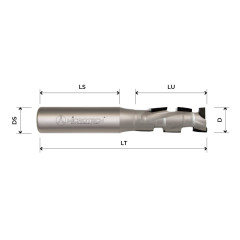 PCD Z1+1 helical diamond router bit H2.5mm for contouring and grooving