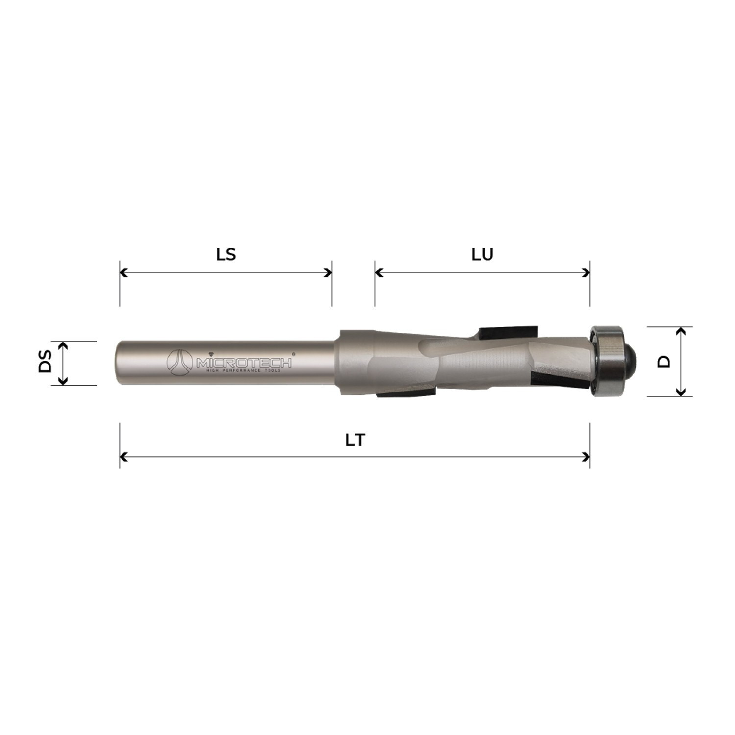 Fresa elicoidale in diamante con cuscinetto Z1+1 corpo in acciaio PCD H2,5 mm Fresa elicoidale in diamante con cuscinetto Z1+1 corpo in acciaio PCD H2,5 mm