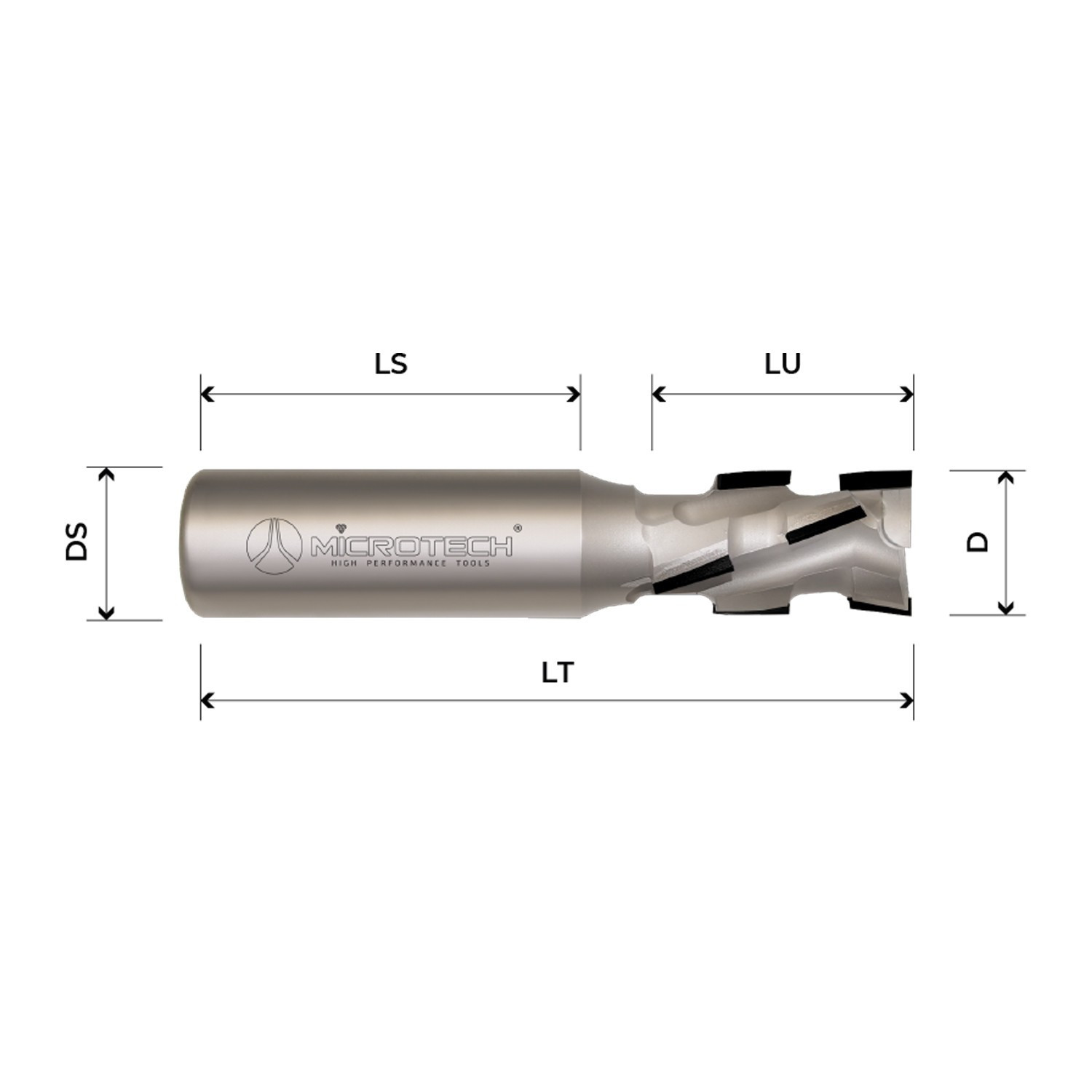 Spiraalvormige PCD diamantfrees H2,5 mm Z2+2 stalen lichaam