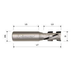 Frez spiralny diamentowy PCD H2,5 mm Z2+2 korpus stalowy