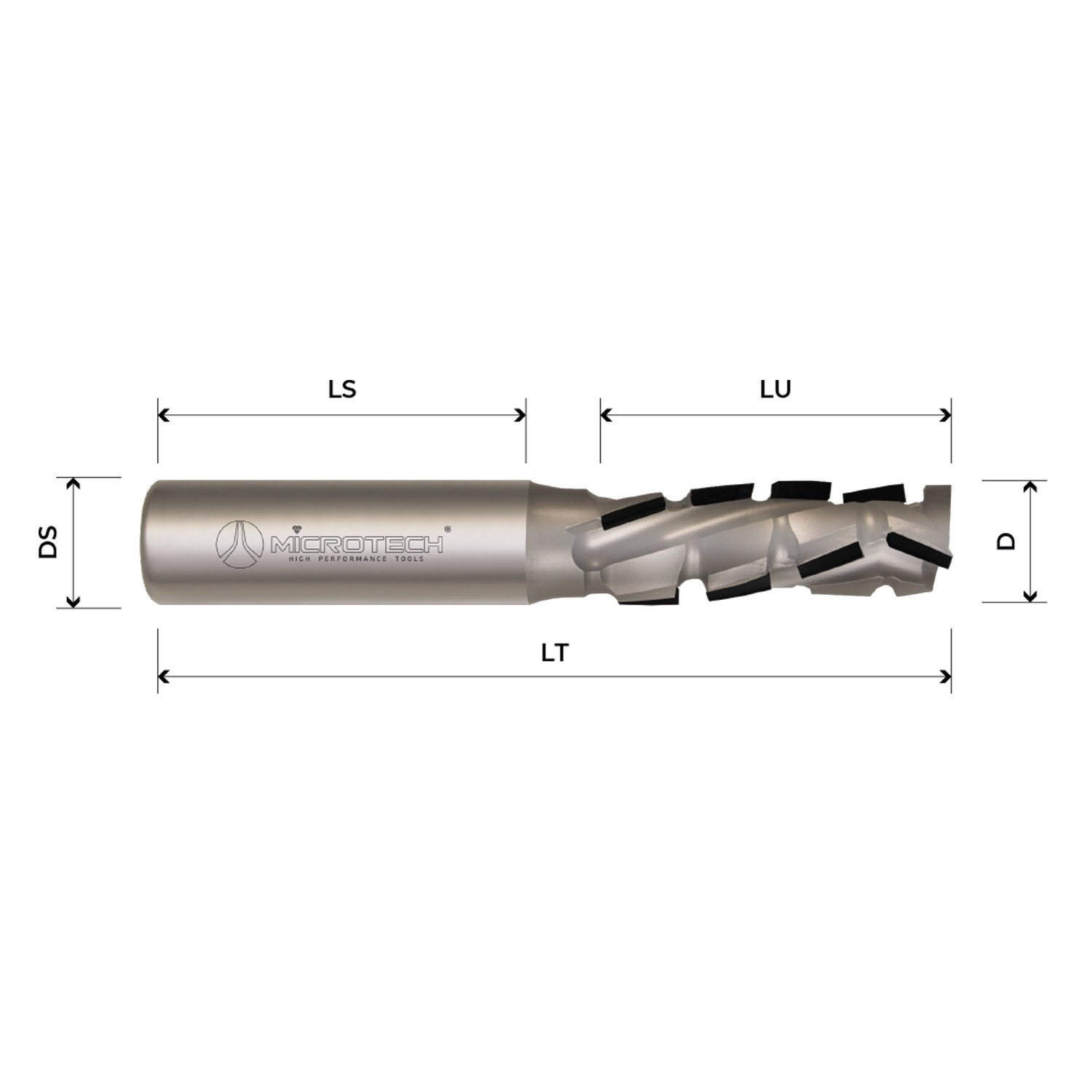 Fresa elicoidale in diamante Z2+2 corpo in acciaio PCD H2,5 mm Fresa elicoidale in diamante Z2+2 corpo in acciaio PCD H2,5 mm