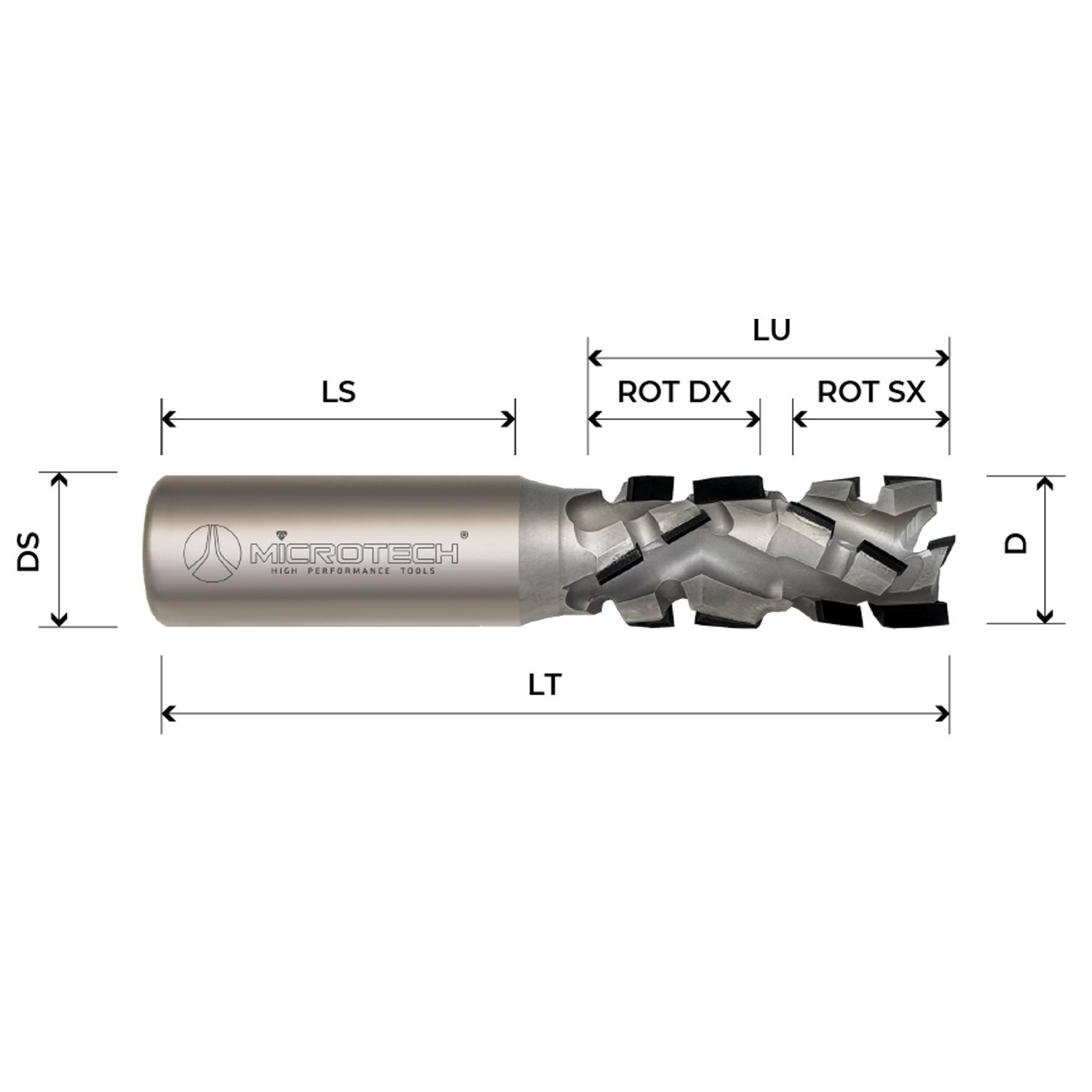 Helical PCD diamond cutter with double rotation for contouring