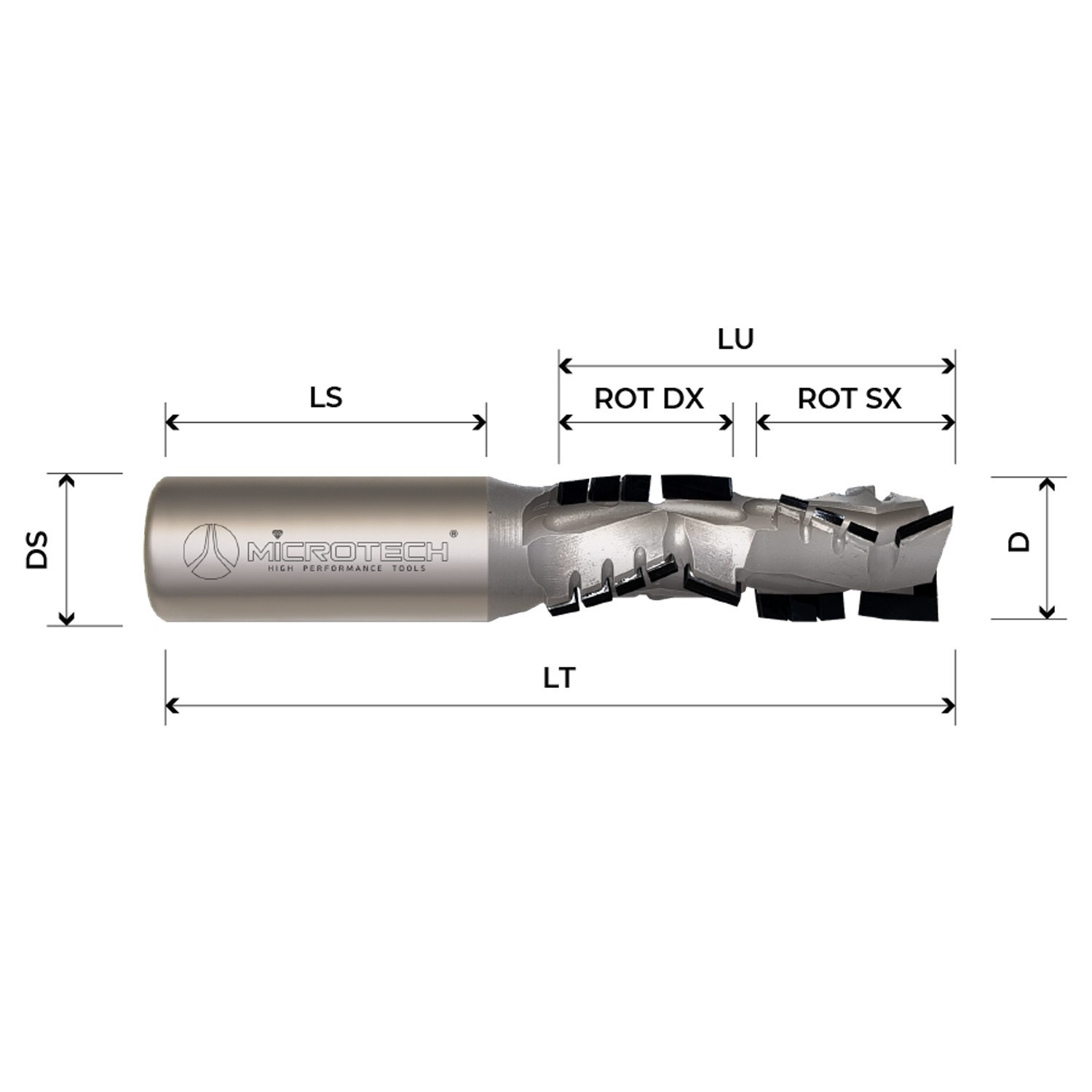 Helische PCD-diamantfrees met dubbele rotatie voor contourfrezen Z3+3