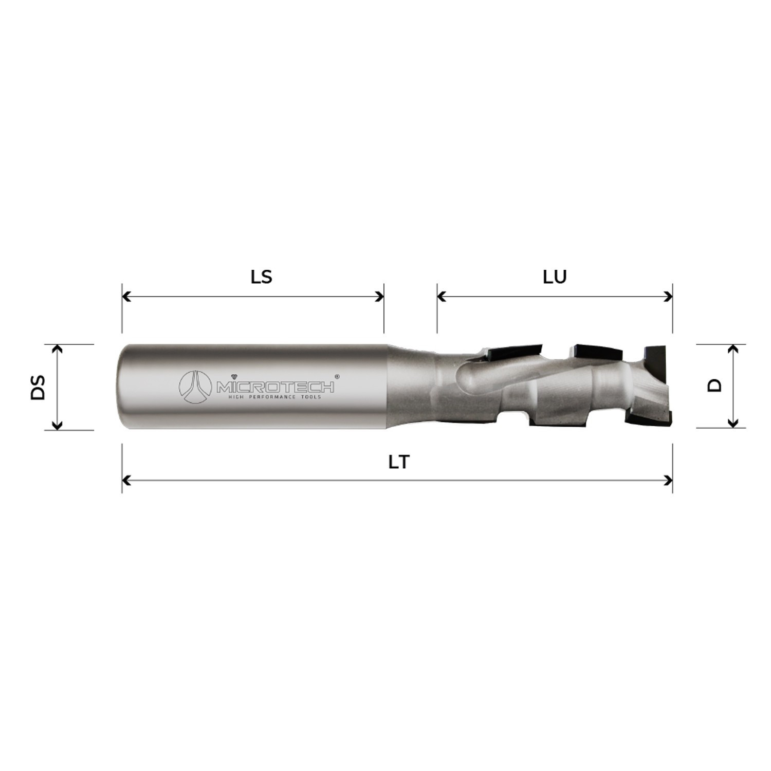 PCD diamond router bit for channels and profiling H2.5 mm