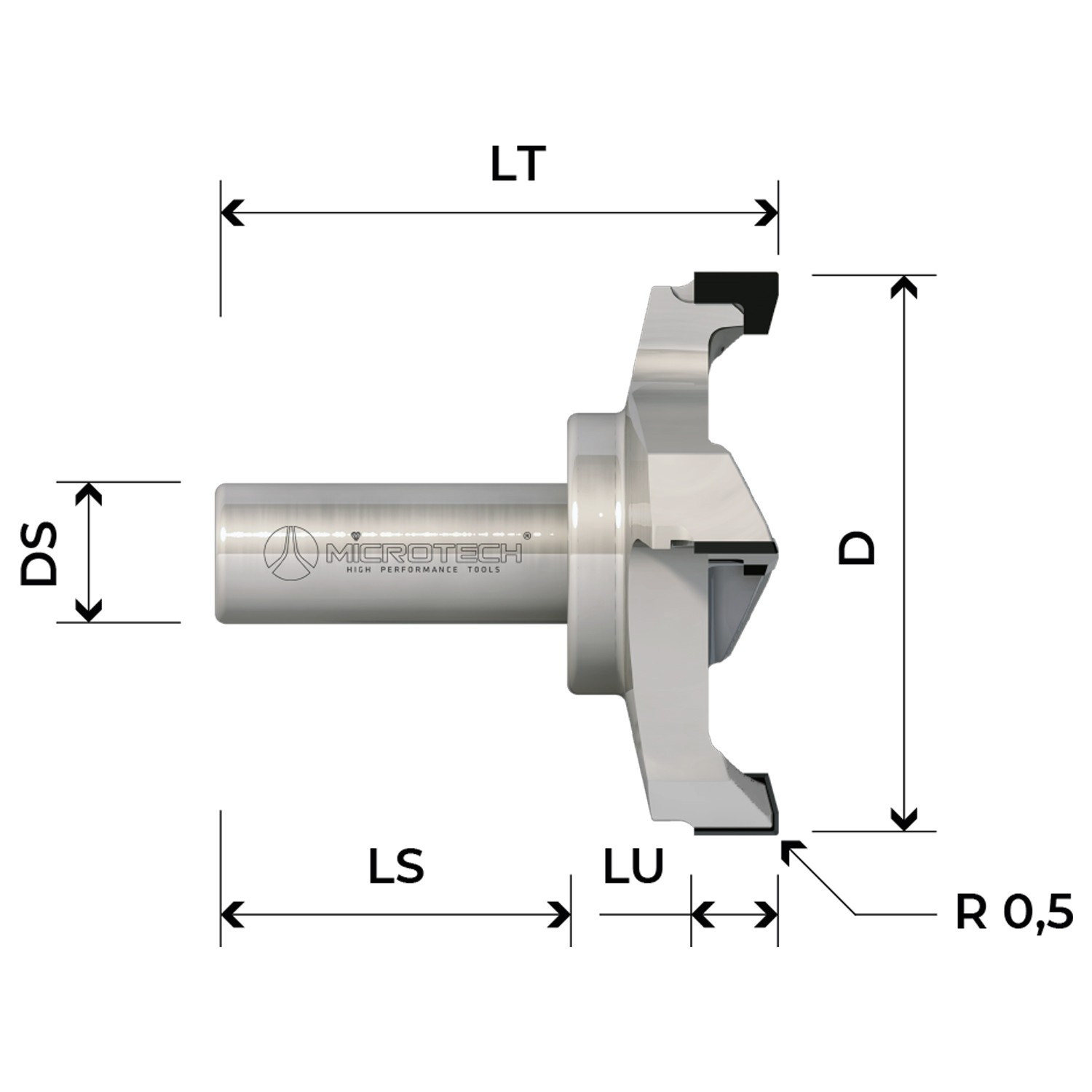 Diamond surfacing cutter for planing and rebates