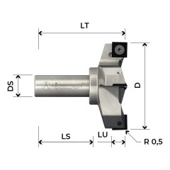 Planfräser mit Hartmetall-Wendeplatten zum Planen und Nuten