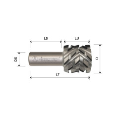Fresa da rettifica elicoidale in diamante Z4+4 assiale 40°
