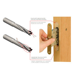 PCD diamond cutter for door lock mortises Z2+2 heavy metal body