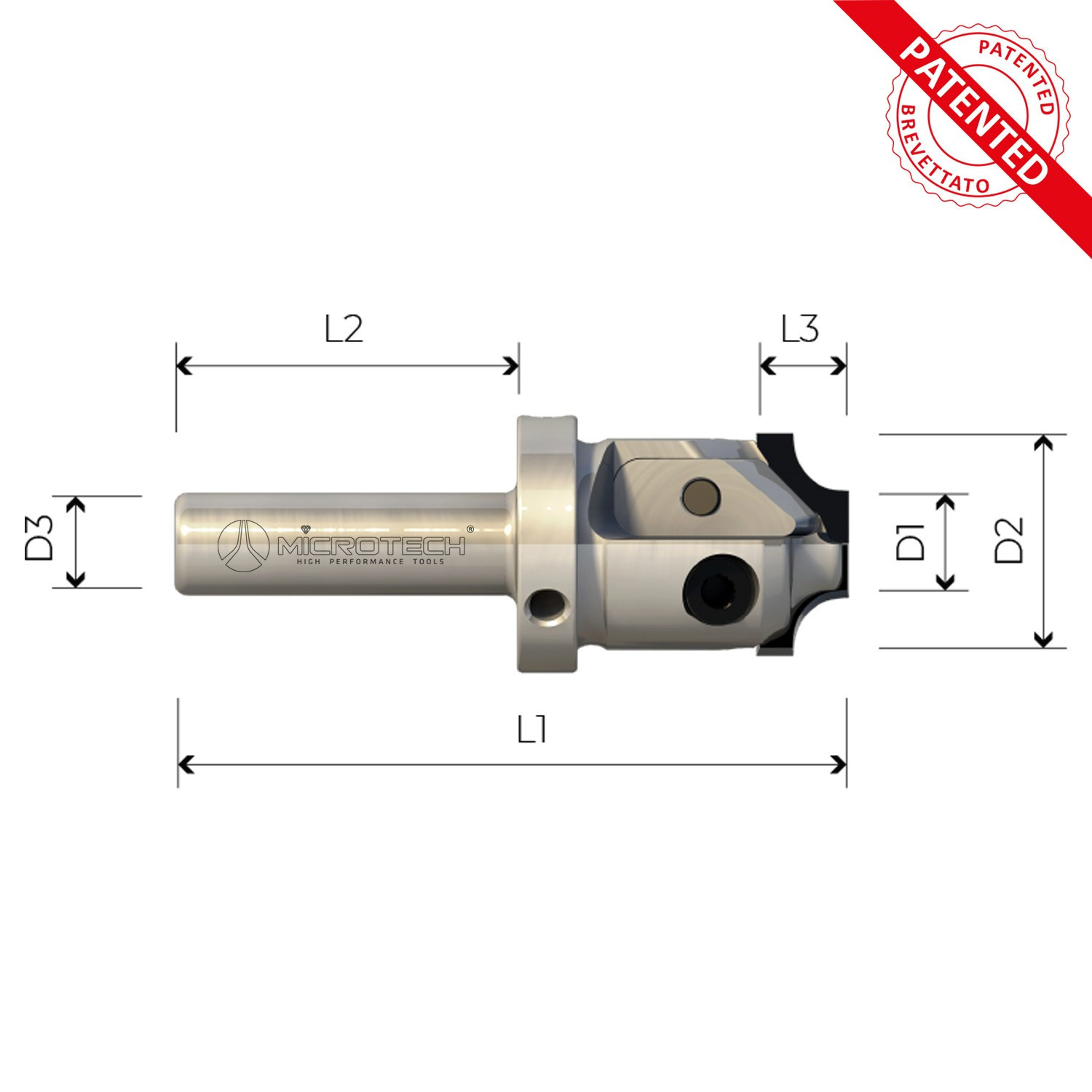 Fresa alta precisione porta inserti intercambiabili in diamante con tagliente centrale Fresa alta precisione porta inserti intercambiabili in diamante con tagliente centrale