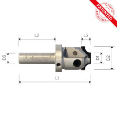 Fresa alta precisione porta inserti intercambiabili in diamante con tagliente centrale
