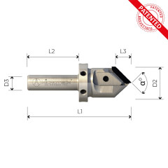 Fresa alta precisione porta inserti intercambiabili in diamante per profili a “V“ di 90° / 91°