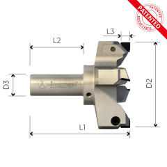 High precision shank cutter with interchangeable PCD inserts for planing slave panels and CNC machine tables