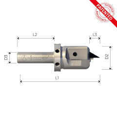 High precision shank cutter with interchangeable pcd inserts Z1 for “V“ engravings and profile