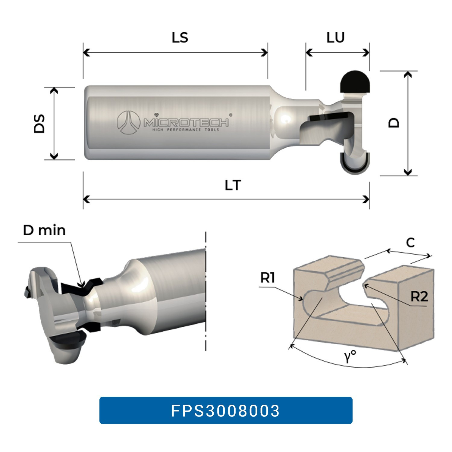 Fresa T-SLOT in diamante per cave profili di alluminio Z2+2