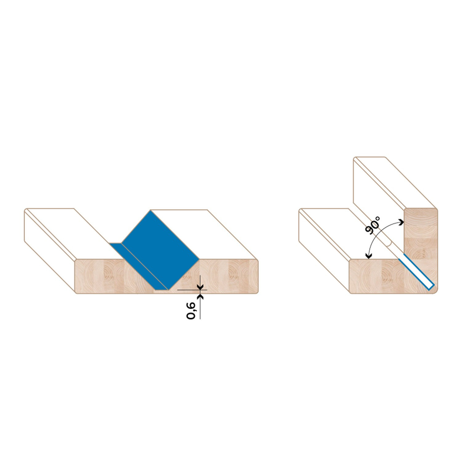Fresa conica in diamante per canali a V folding a 45° Z2 per dibond Fresa conica in diamante per canali a V folding a 45° Z2 per dibond