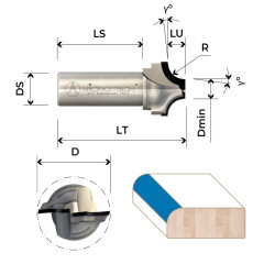 Fresa in diamante a raggio concavo Z2