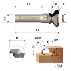 Fresa per maniglie - Profilo 6