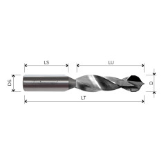 PCD through hole drilling bit Z2