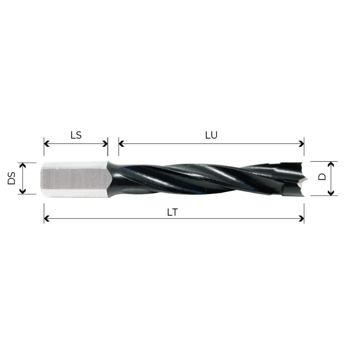 Punta foratrice componibile in HW per fori ciechi con rasanti HW e corpo in acciaio Punta foratrice componibile in HW per fori ciechi con rasanti HW e corpo in acciaio