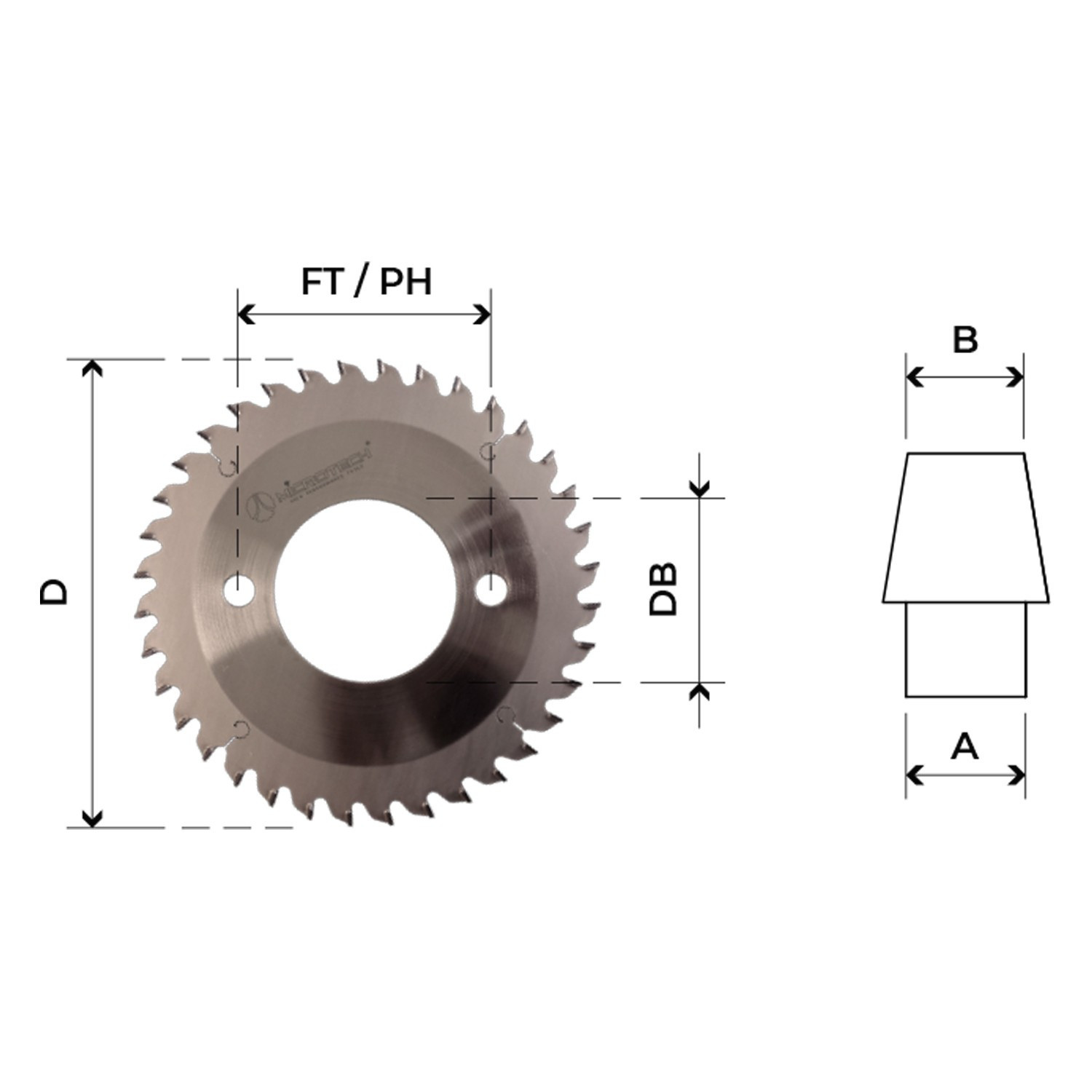 TOPCUT 2 LAM1006 PCD conical scoring blade H6 PCD conical scoring blade for engraving in bilaminated panels tips H6 mm - VIMA to