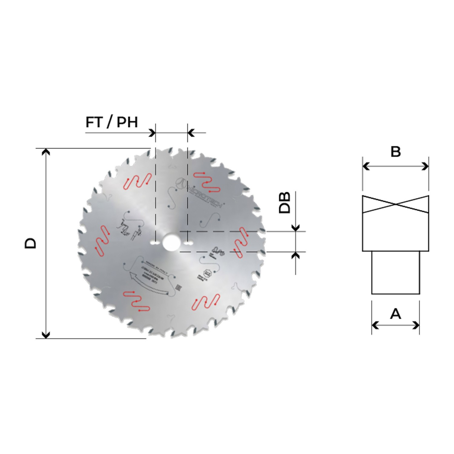 Hoja HW con limitador de viruta